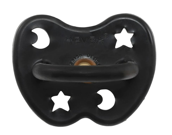 HEVEA Sucette Ronde en Caoutchouc Naturel Color�e - Black - 3-36 mois
