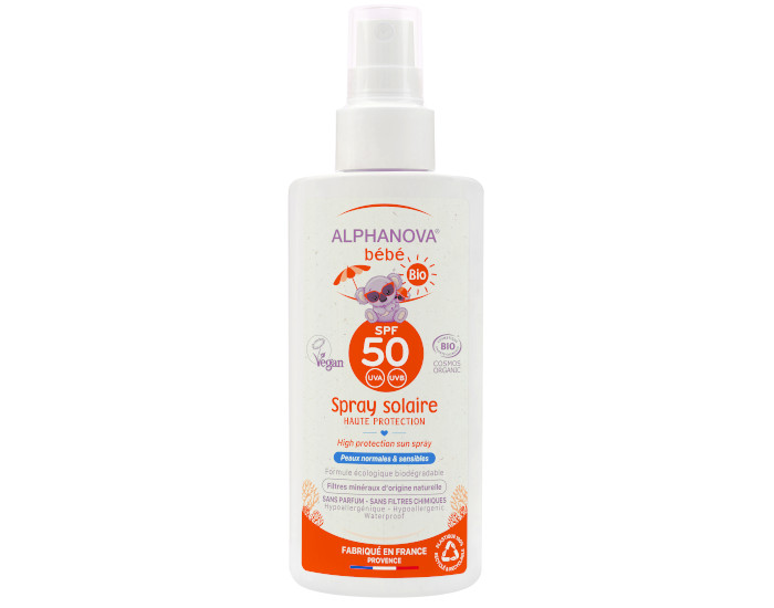 ALPHANOVA Sun B�b� Spray Solaire Haute Protection - SPF50 - 125 ml