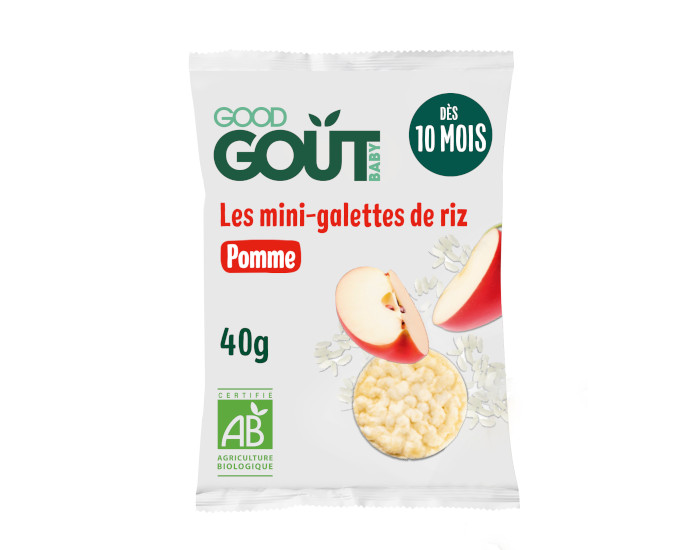 GOOD GOUT Mini-Galettes de Riz � la Pomme pour B�b� - 40 g - D�s 10 mois