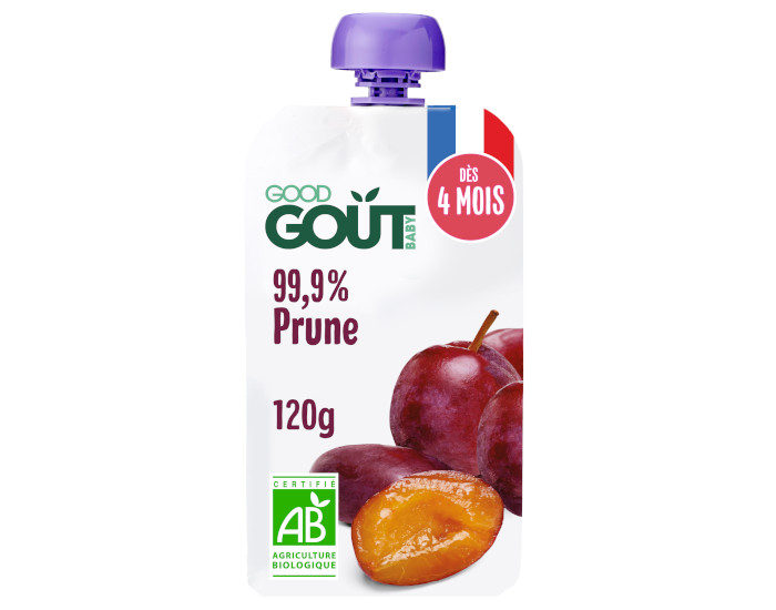 GOOD GOUT Gourde Prune - Pur�e B�b� 120g - D�s 4 mois