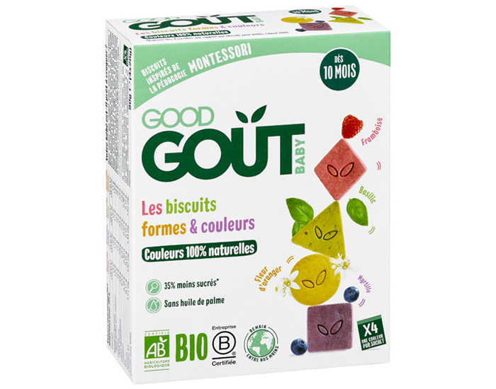 GOOD GOUT Biscuits Formes et Couleurs - 80g - D�s 10 mois