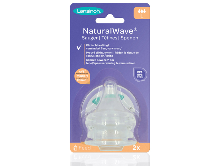 LANSINOH Lot de 2 T�tines P�ristaltique - D�bit Rapide