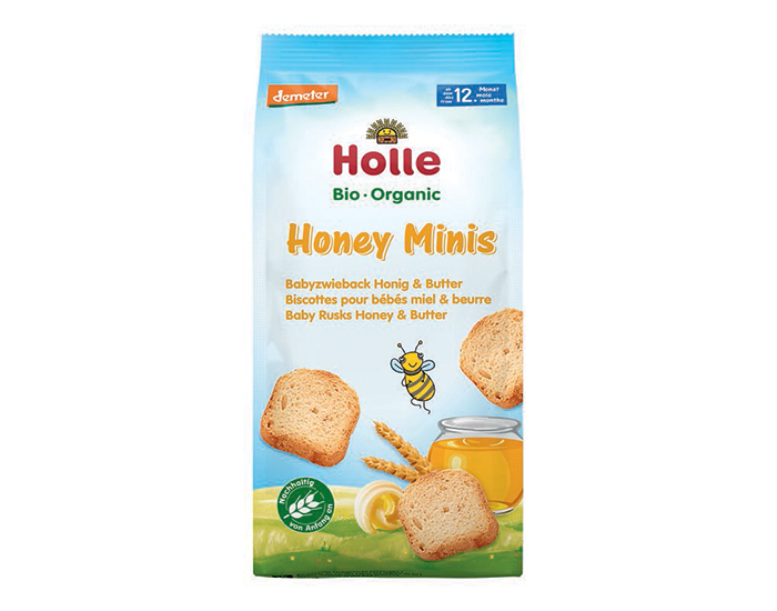 HOLLE Mini Biscottes Miel et Beurre pour B�b� - 100 g - D�s 8 mois
