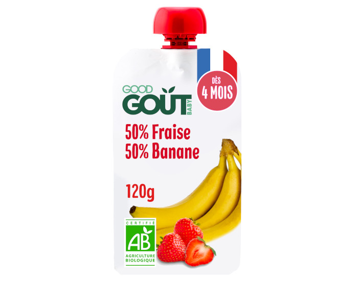 GOOD GOUT Gourde Fraise et Banane - Pur�e B�b� 120g - D�s 4 Mois