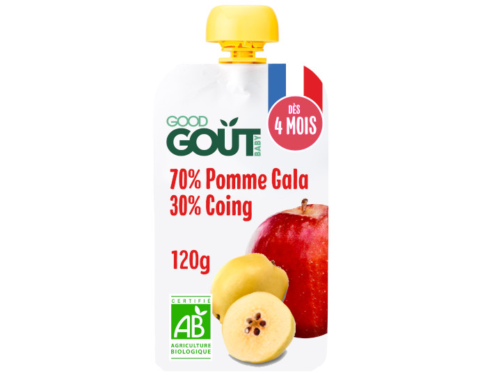 GOOD GOUT Gourde Pomme et Coing - Pur�e B�b� 120g - D�s 6 mois