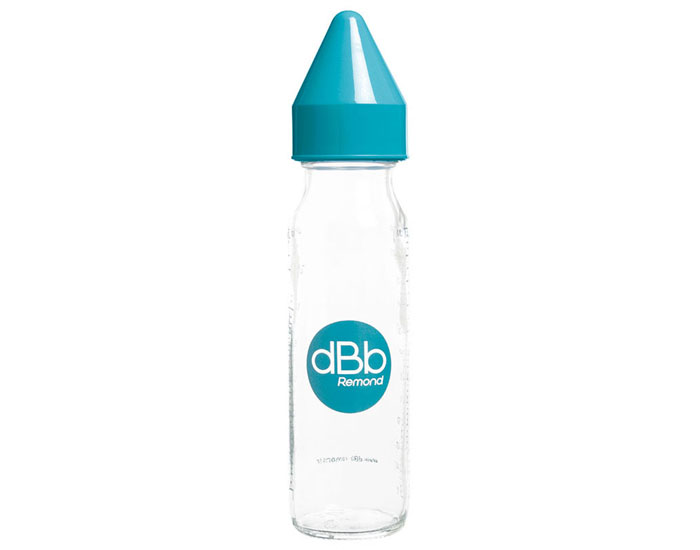 DBB REMOND Biberon en Verre R�gul'air 240 ml - T�tine Silicone Turquoise