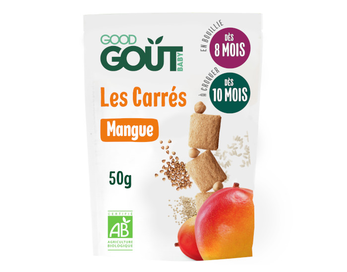 GOOD GOUT Biscuits Carr�s Mangue - 50 g - D�s 8 mois