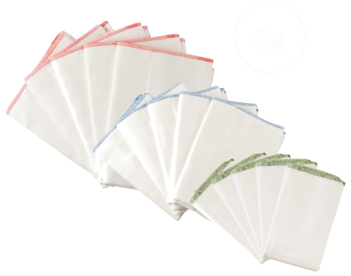 POPOLINI Lange Pr�-Pli� en Coton Bio - Lot de 5