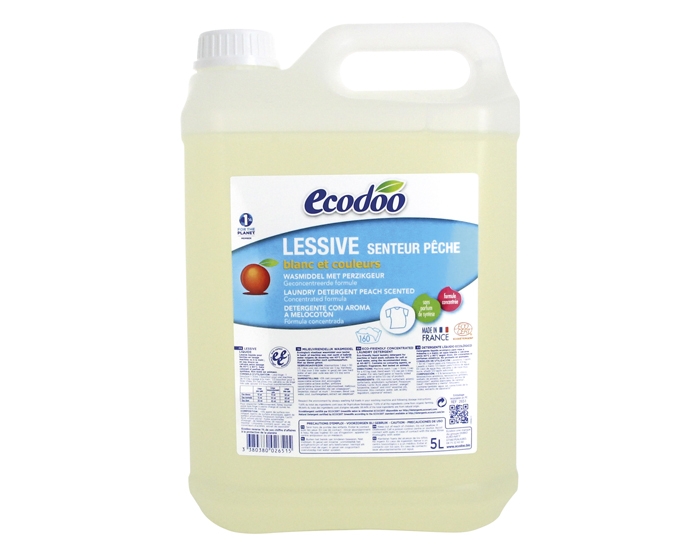 ECODOO Lessive Blanc et Couleurs Liquide Ecologique - Senteur P�che 5L