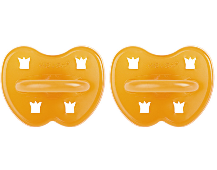 HEVEA Lot de 2 Sucettes Rondes en Caoutchouc Naturel 3-36 mois