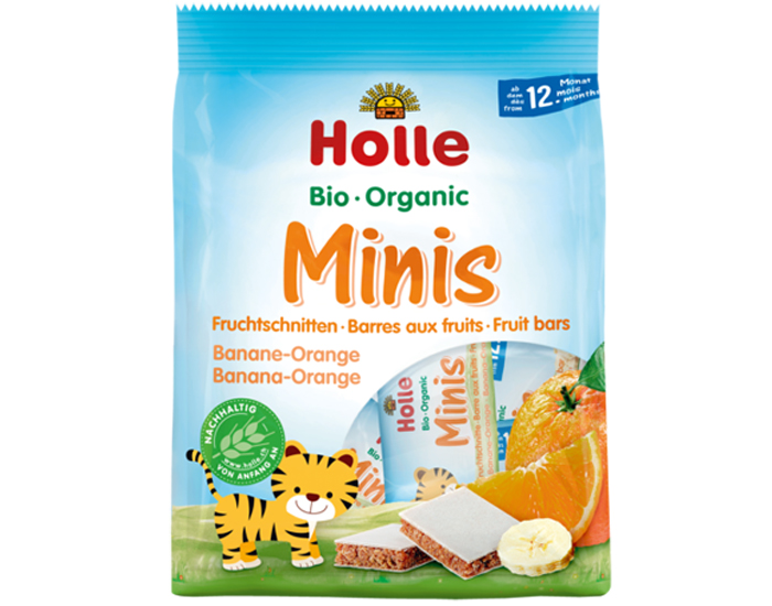 HOLLE Minis Barres aux Fruits Banane Orange - D�s 12 mois - 100 g