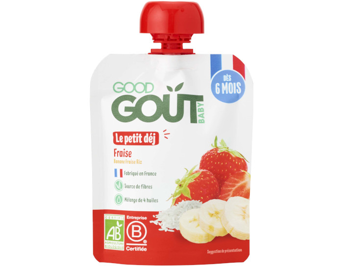 GOOD GOUT Gourde Petit D�j Fraise - D�s 6 mois - 70 g