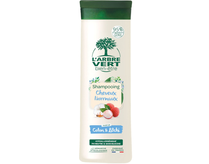 L'ARBRE VERT BIEN-�TRE Shampooing Cheveux Normaux - Coton et Litchi - 250 ml