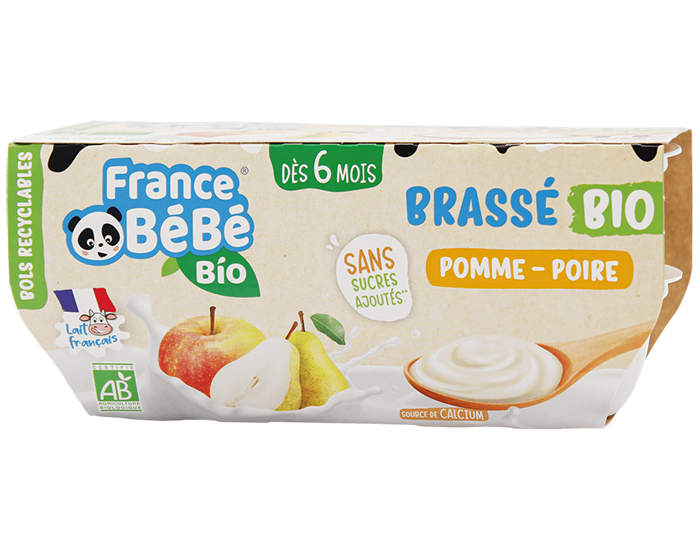 FRANCE BEBE BIO Brass� Pomme Poire - 4x100 g - D�s 6 mois