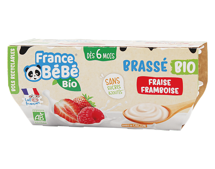 FRANCE BEBE BIO Brass� Fraise Framboise - 4x100 g - D�s 6 mois
