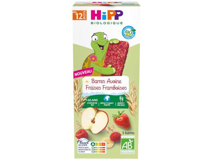 HIPP Barres Avoine Fraises Framboises - 5 x 20 g