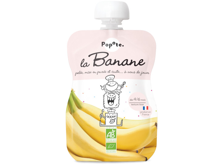 POPOTE Gourde Banane Bio - 120 g - D�s 4/6 mois