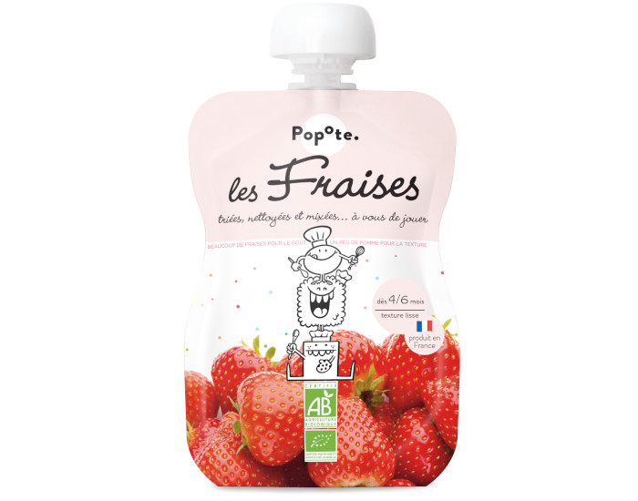 POPOTE Gourde Fraise Bio - 120 g - D�s 4/6 mois