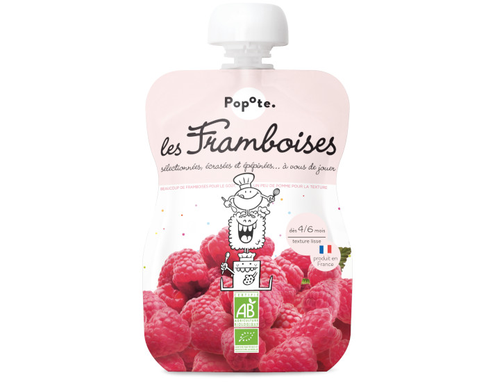 POPOTE Gourde Framboise Bio - 120 g - D�s  4/6 mois