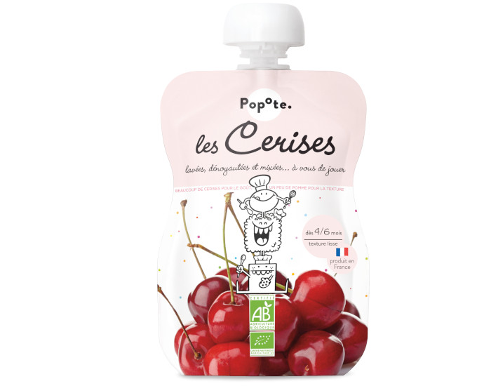 POPOTE Gourde Cerise Bio - 120 g - D�s 4/6 mois