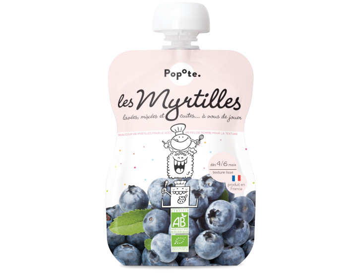 POPOTE Gourde Myrtille - 120g - D�s 4/6 mois