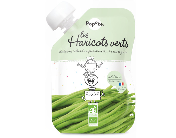 POPOTE Gourde Haricot Vert - 120g - D�s 4/6 mois