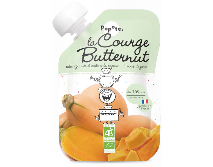 POPOTE Gourde Courge Butternut Bio - 120 g - D�s 4/6 mois