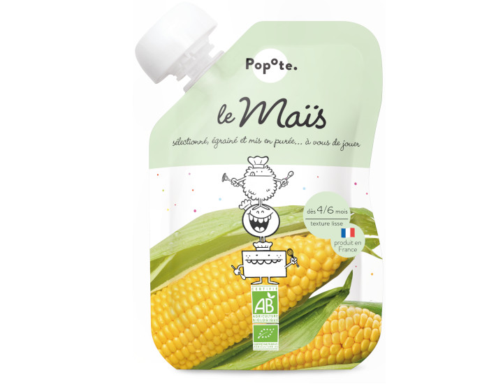 POPOTE Gourde Ma�s Bio - 120 g - D�s 4/6 mois