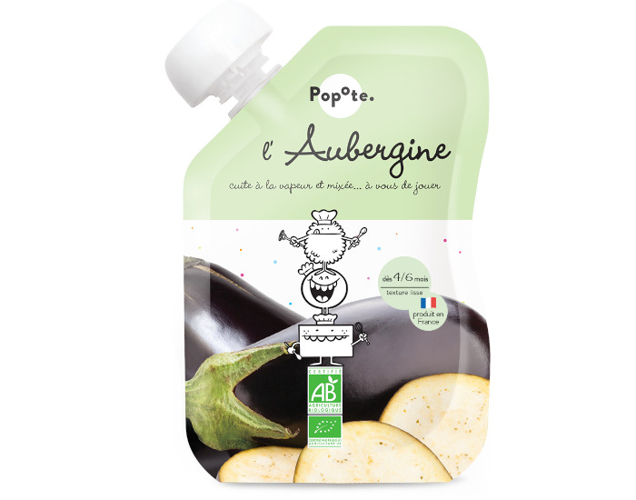 POPOTE Gourde Aubergine Bio - 120 g - D�s 4/6 mois