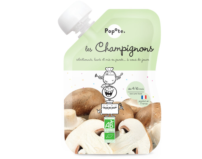 POPOTE Gourde Champignons Bio - 120 g - D�s 4/6 mois