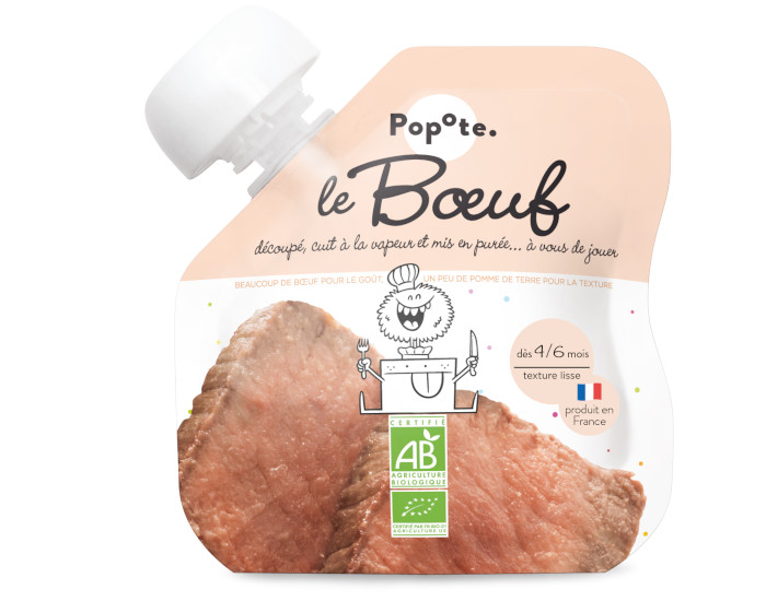 POPOTE Gourde Boeuf Bio - 60 g - D�s 4/6 mois