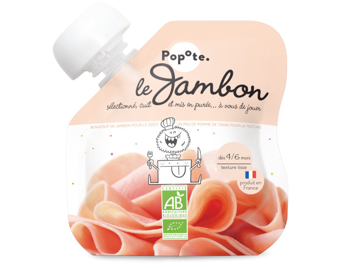 POPOTE Gourde Jambon Bio - 60 g - D�s 4/6 mois