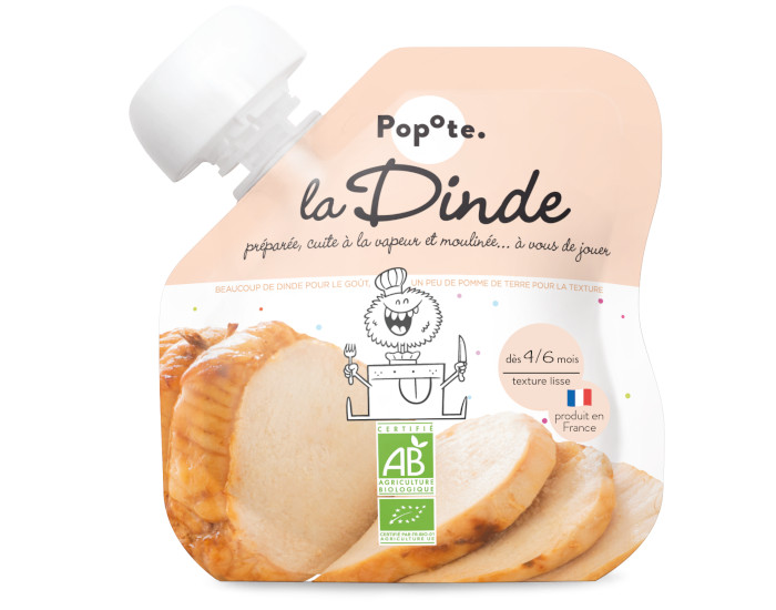 POPOTE Gourde Dinde Bio - 60 g - D�s 4/6 mois