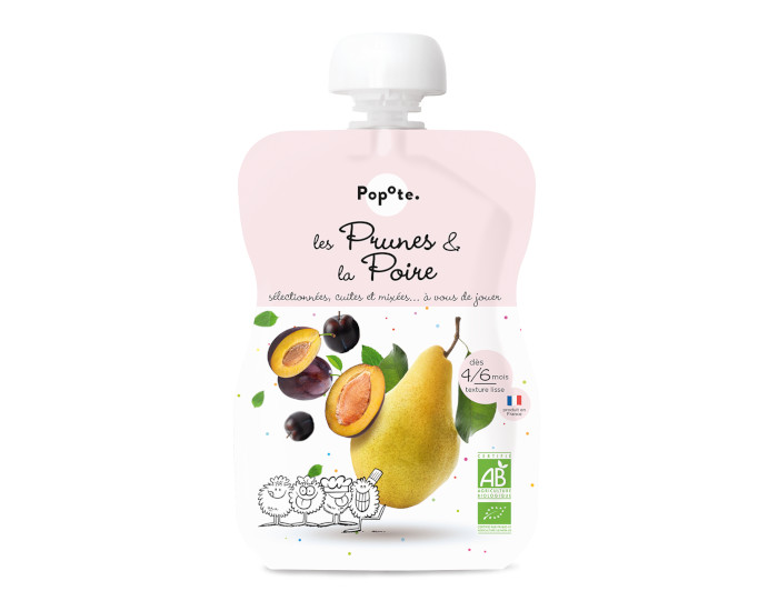POPOTE Gourde Prunes Poire - 120g - D�s 4/6 mois