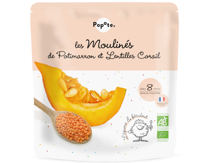 POPOTE Les Moulines Potimarron Lentilles Corail - 180g - D�s 6/8 mois
