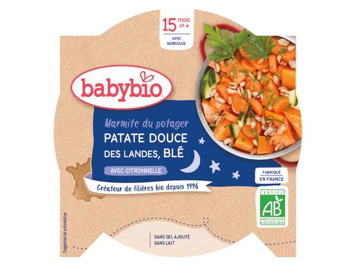 BABYBIO Assiette Bonne Nuit - 260 g