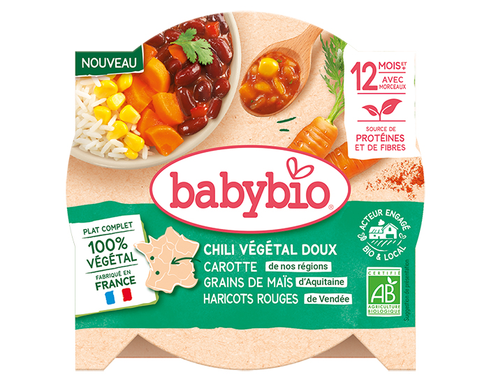 BABYBIO Assiette Menu V�g�tal - 190 g ou 230 g - D�s 12 ou 15 mois