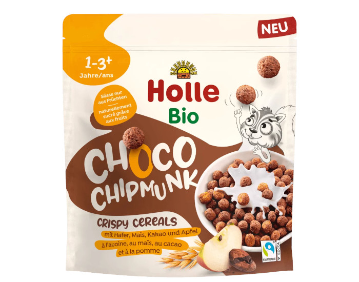 HOLLE C�r�ales Souffl�es Cacao Choco Chipmunk - 125 g - D�s 12 mois