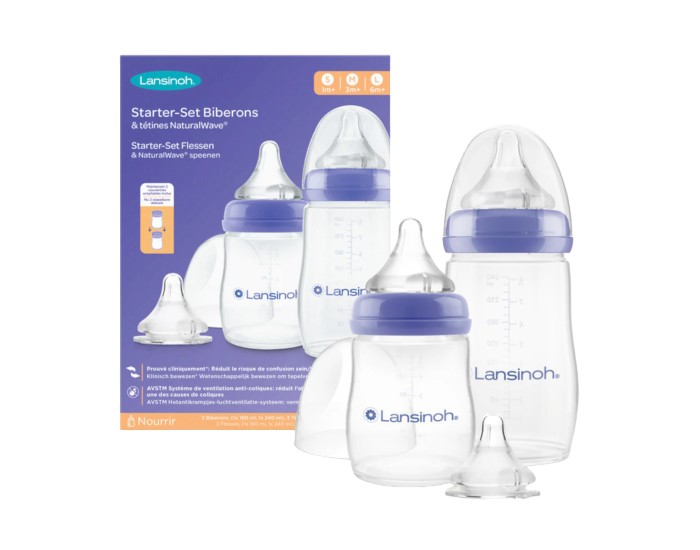 LANSINOH Starter Set Biberons & T�tines Natural Wave 