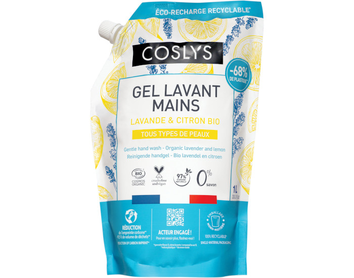COSLYS Eco-Recharge Gel Lavant Lavande Citron - 1L