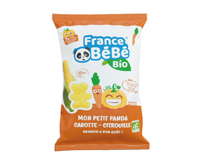 FRANCE BEBE BIO Biscuit Mon Petit Panda de Ma�s Carotte Citrouille - D�s 7 mois - 25 g