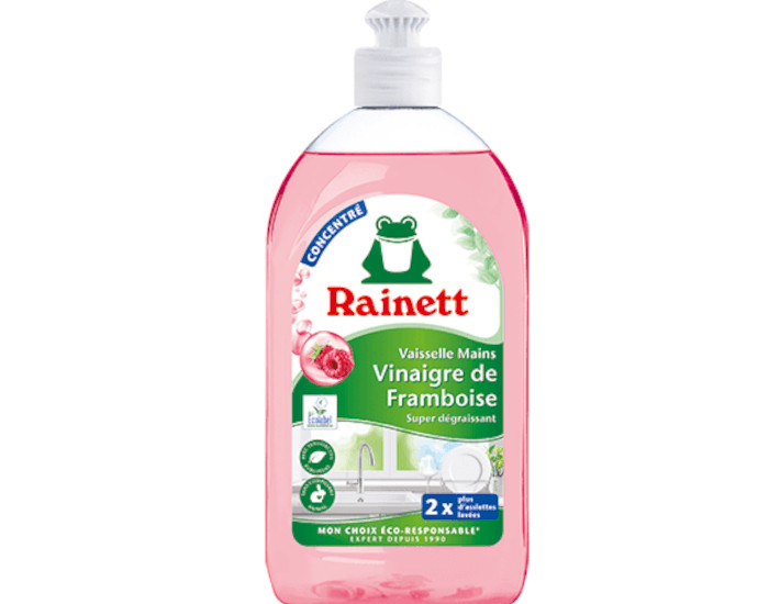 RAINETT Liquide Vaisselle Mains - Formule Concentr�e Vinaigre de Framboise - 500 ml