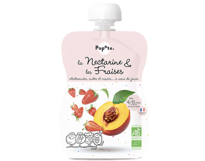 POPOTE Gourde Nectarine Fraise - 120g - D�s 4/6 mois