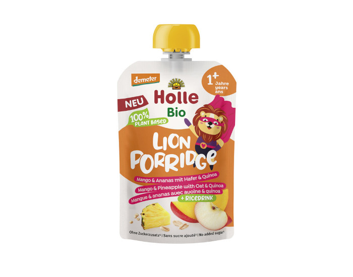 HOLLE Lion Porridge - Gourde Mangue et Ananas - 110 g - D�s 12 mois