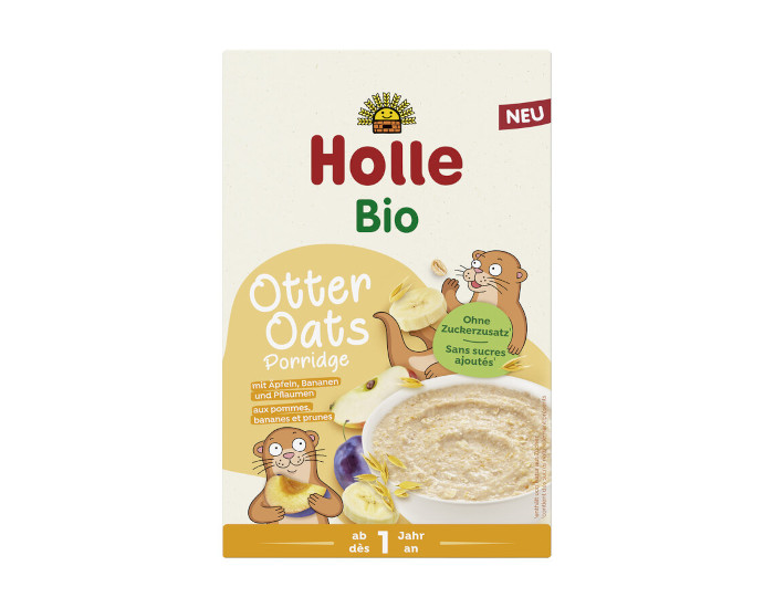 HOLLE Porridge Otter Oats aux Pommes, Bananes et Prunes - D�s 12 mois - 200 g