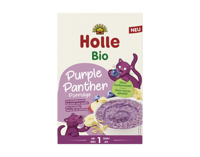 HOLLE Porridge Purple Panther aux Myrtilles, Bananes et Pommes - D�s 12 mois - 200g