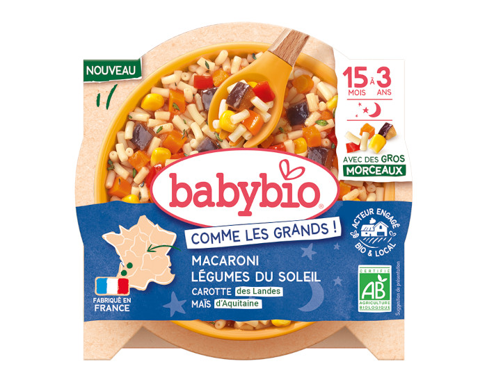 BABYBIO Assiette Menu Comme les Grands - 190 g ou 200 g - D�s 15 mois