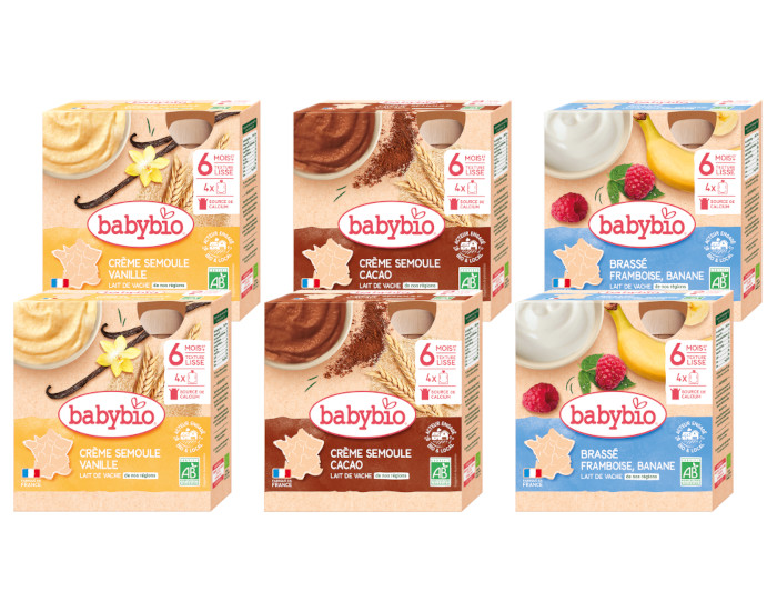 BABYBIO Lot Gourdes Lact�es au lait de vache - D�s 6 mois - 24x85g