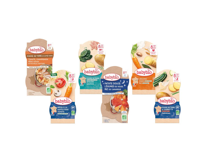 BABYBIO Lot Bols Menu - D�s 8 mois - 12x200g