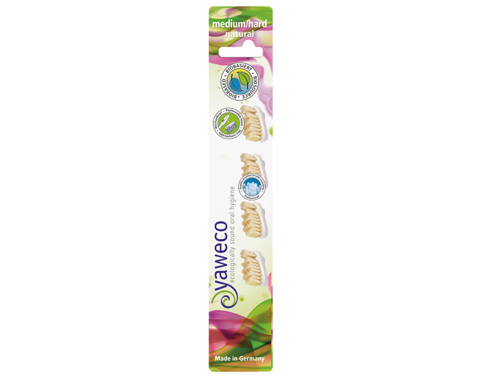 YAWECO 4 Recharges pour Brosse � Dents Naturel - Medium/Hard